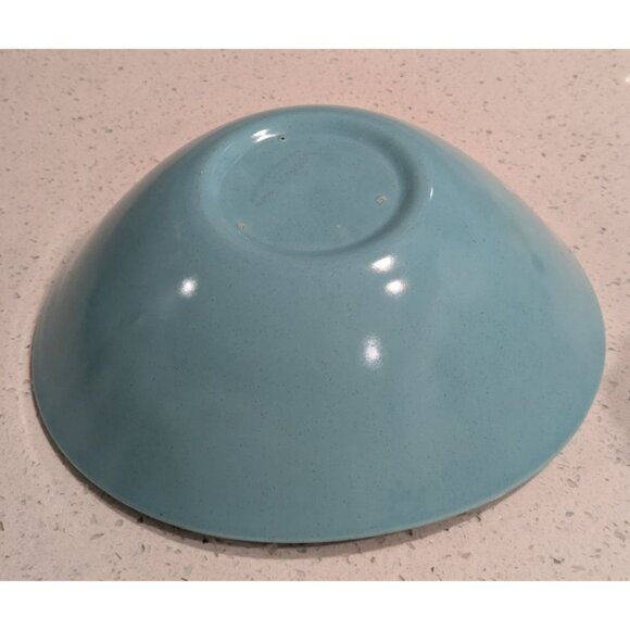 Metlox Vernon Ware Oval Serving Bowl 9 inches Aqua Blue Heavenly Days Collection - Picture 9 of 10